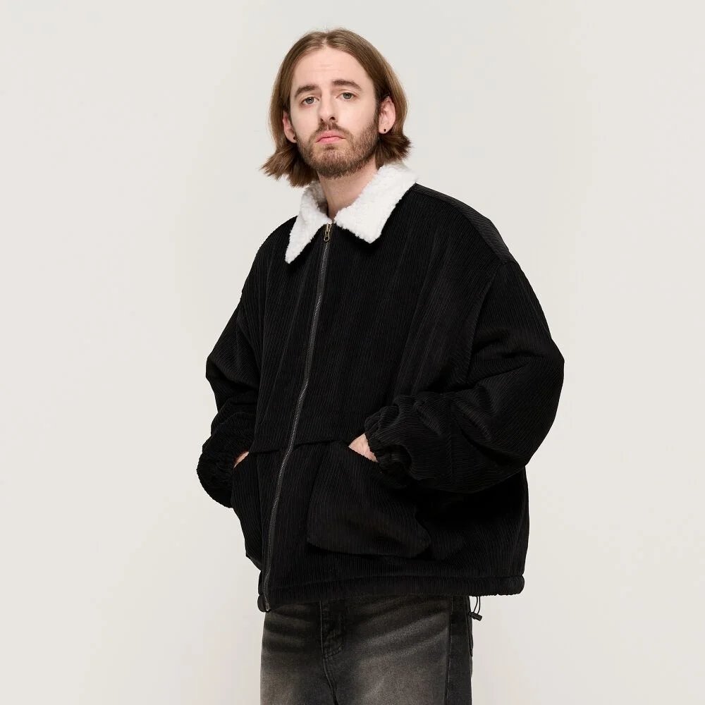 CORDUROY TRACKER WOOL WOLK JUMPER (BLACK)