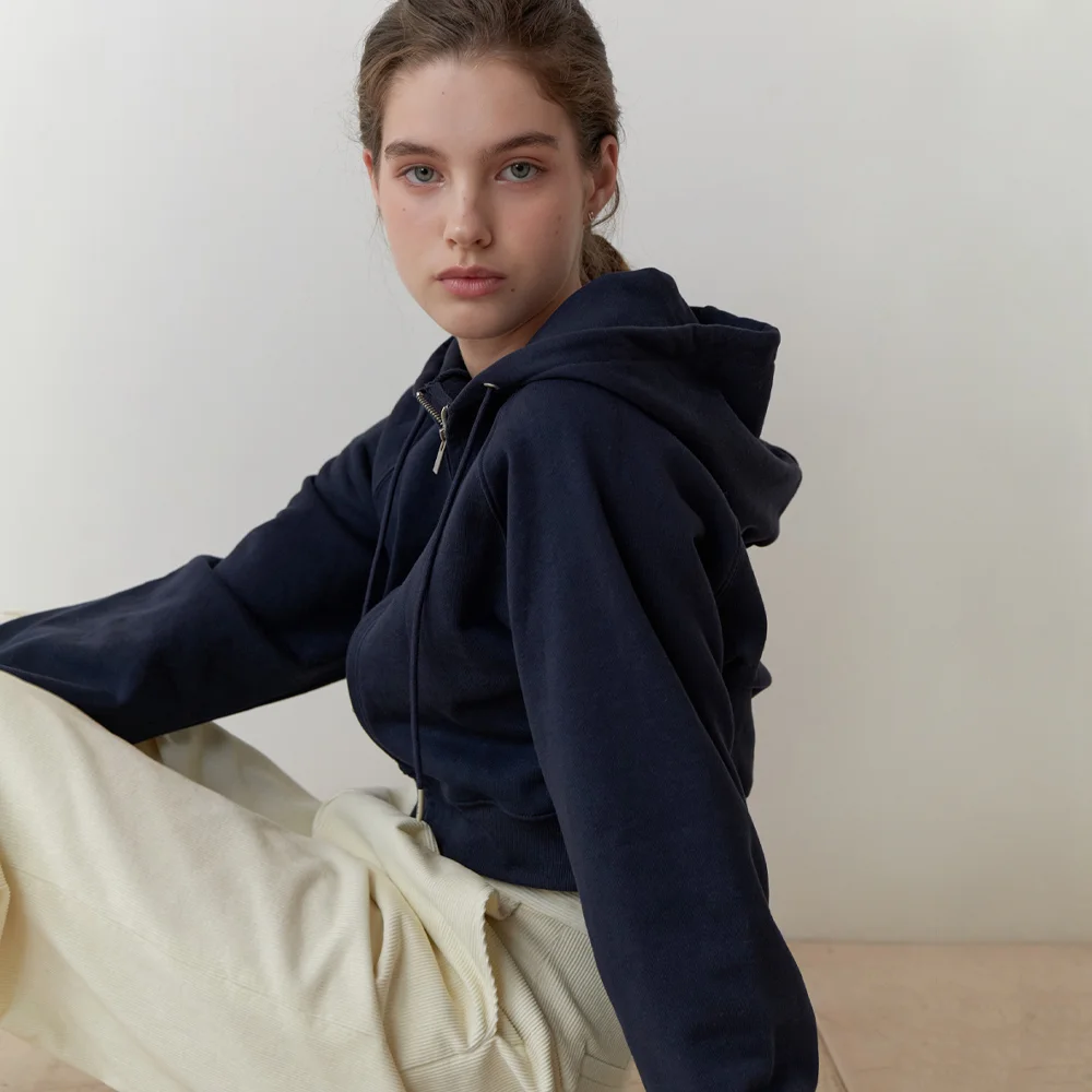 ReL hoodie zip up (navy)
