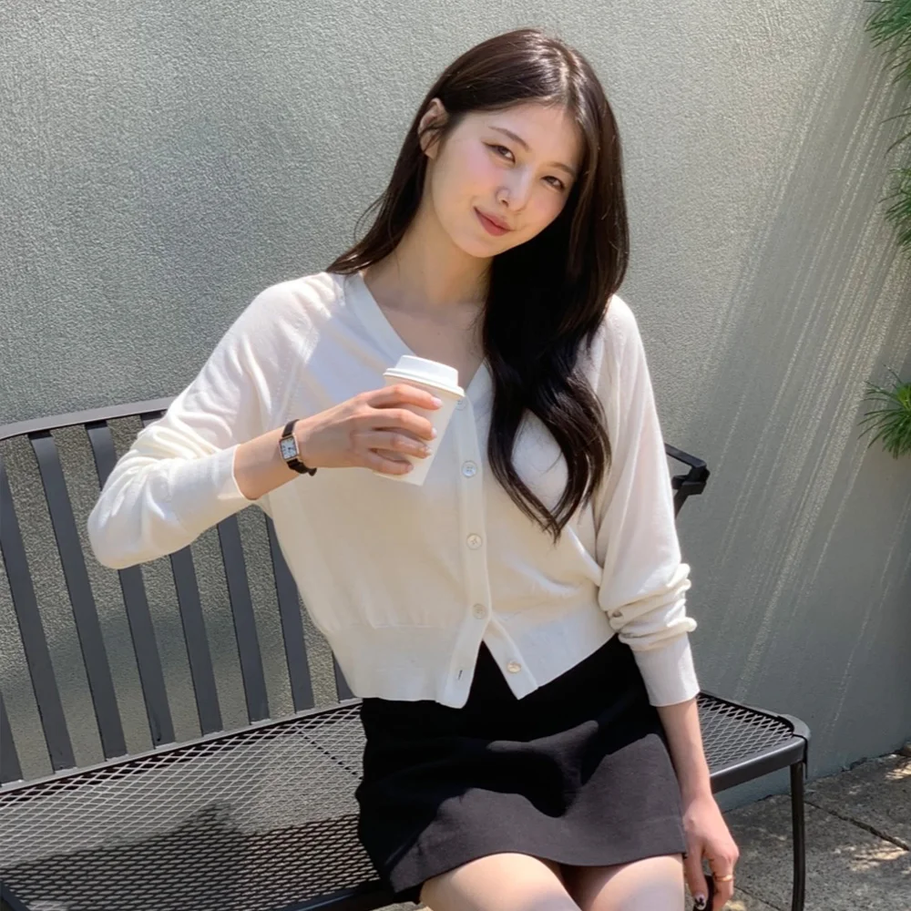 Essencial Loose-Fit Knit Cardigan / Ivory(3color)