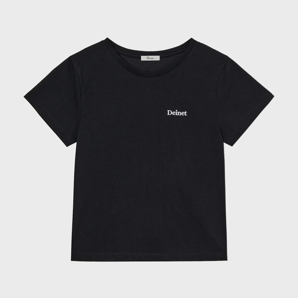 LOGO EMBROIDERY SLIMSIZED T-SHIRT IN BLACK