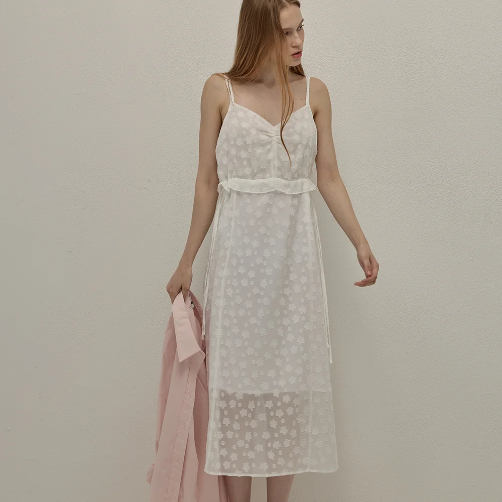 Jacquard bustier dress - White