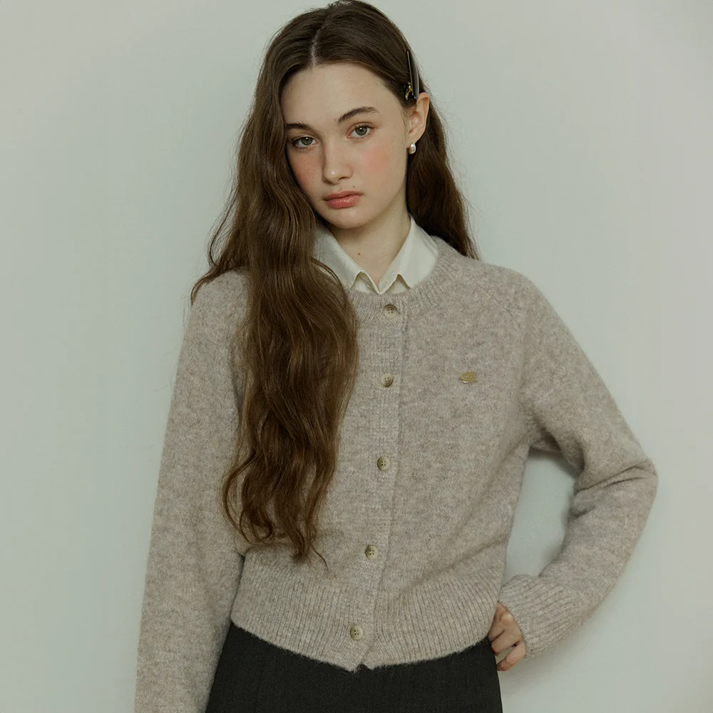 Signature soft round neck cardigan - 4color