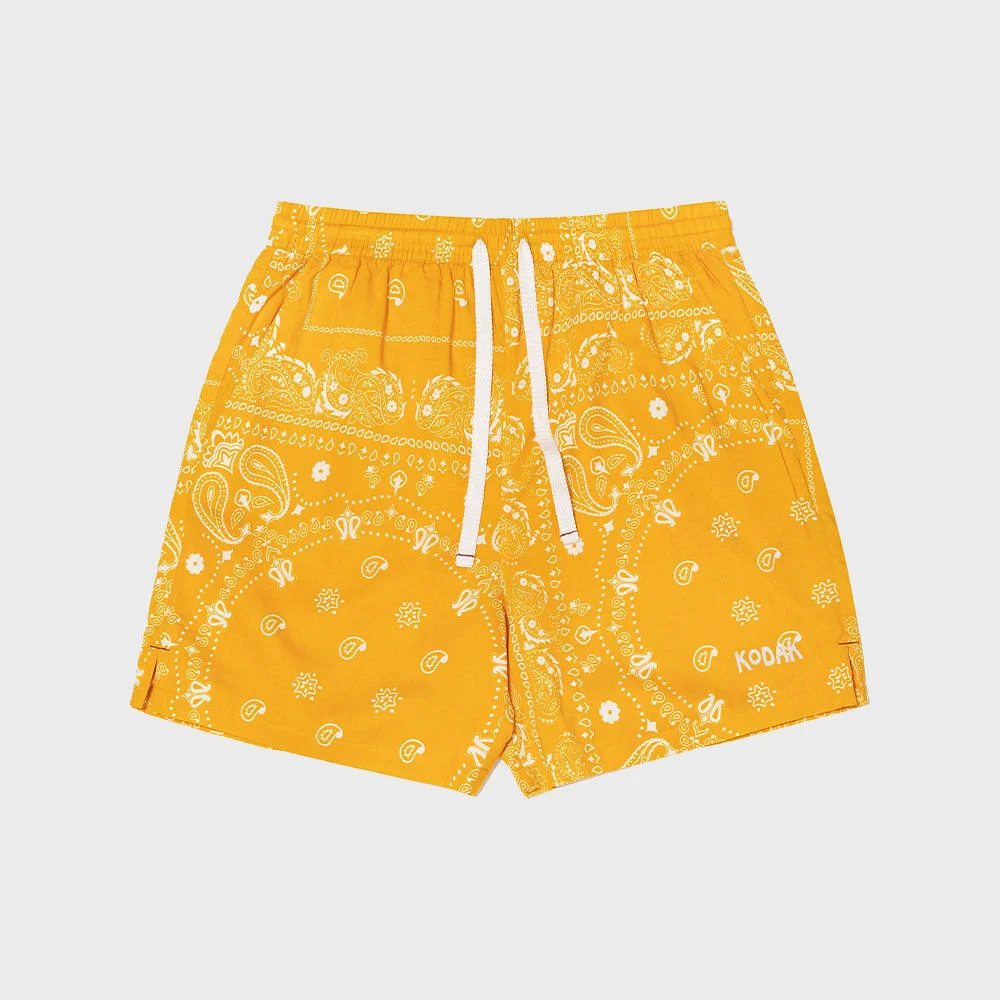 夏季 佩斯利紋 短褲 YELLOW