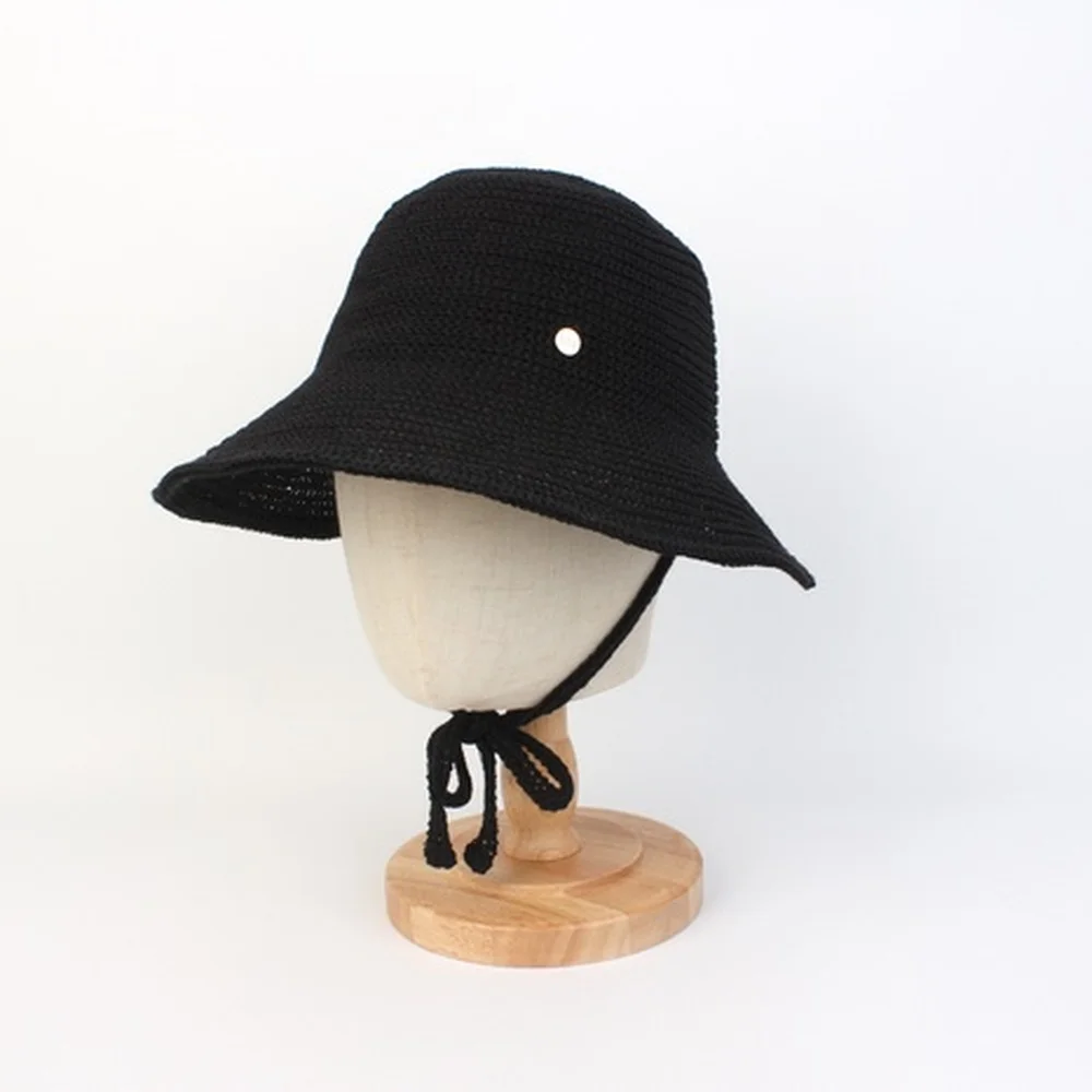 Summer Black Logo Round Bonnet Hat 夏季Bonnet Hat