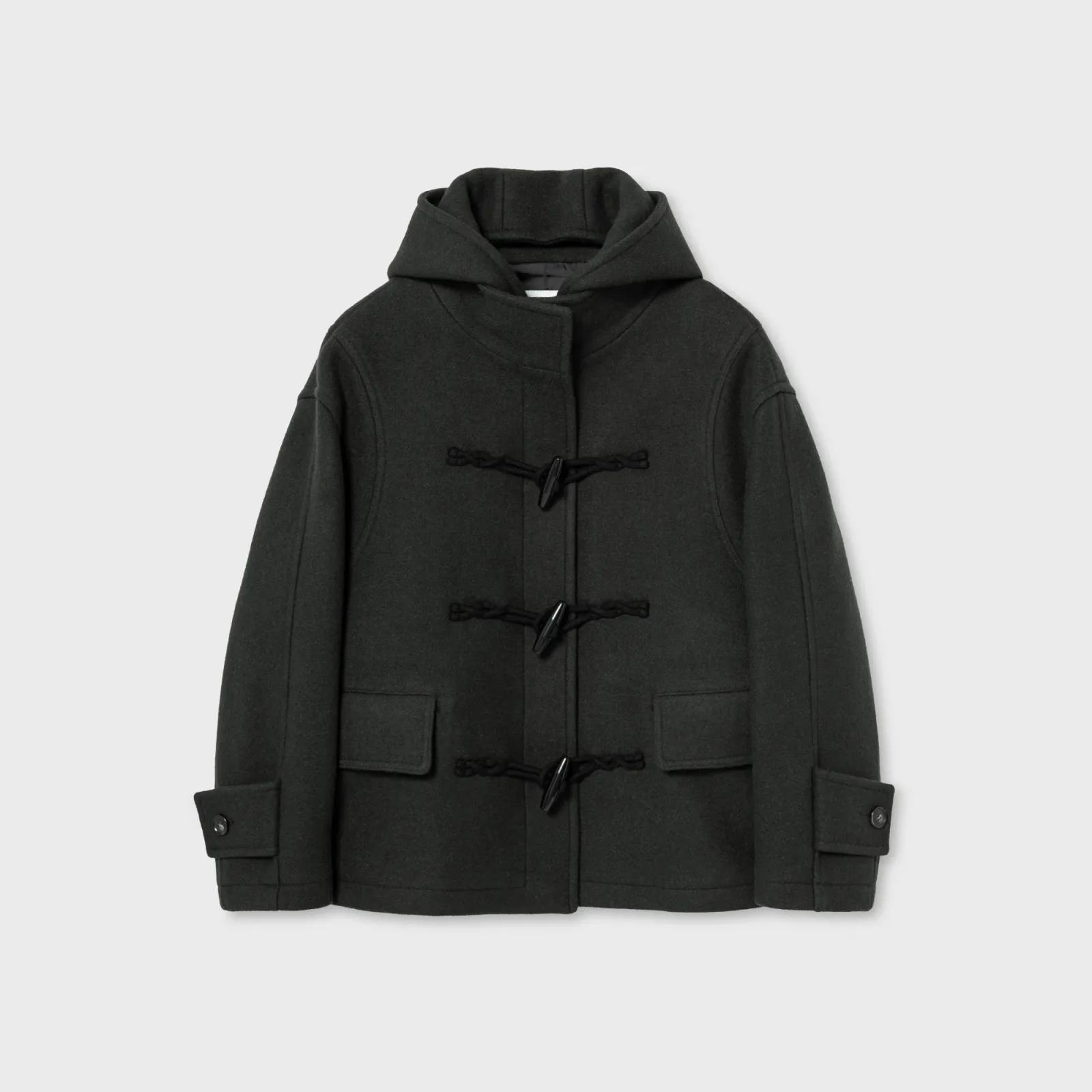 女裝 可拆式 連帽衫 Duffle 半 大褸_KHAKI