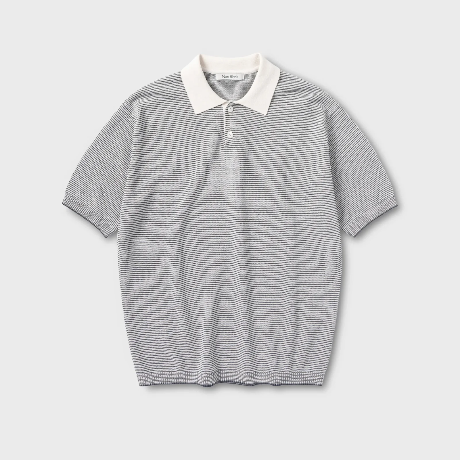 條紋 衣領 HS 針織衫_MELANGE GREY