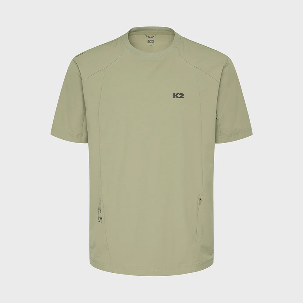 KTR Airdive(AIRDIVE) 梭織 短袖 圓領 T恤_Light Khaki_KMM26211K6