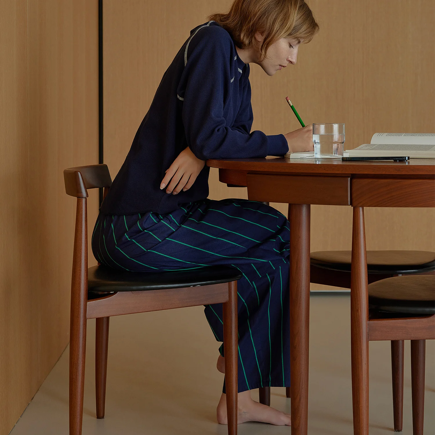 RL 居家 Wear 睡衣 褲子 - navy green stripe
