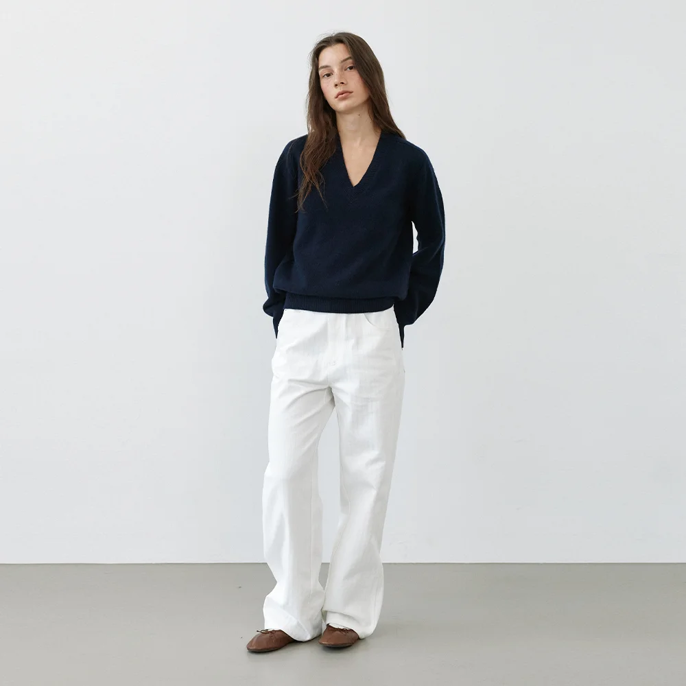 Herringbone Pants (White)