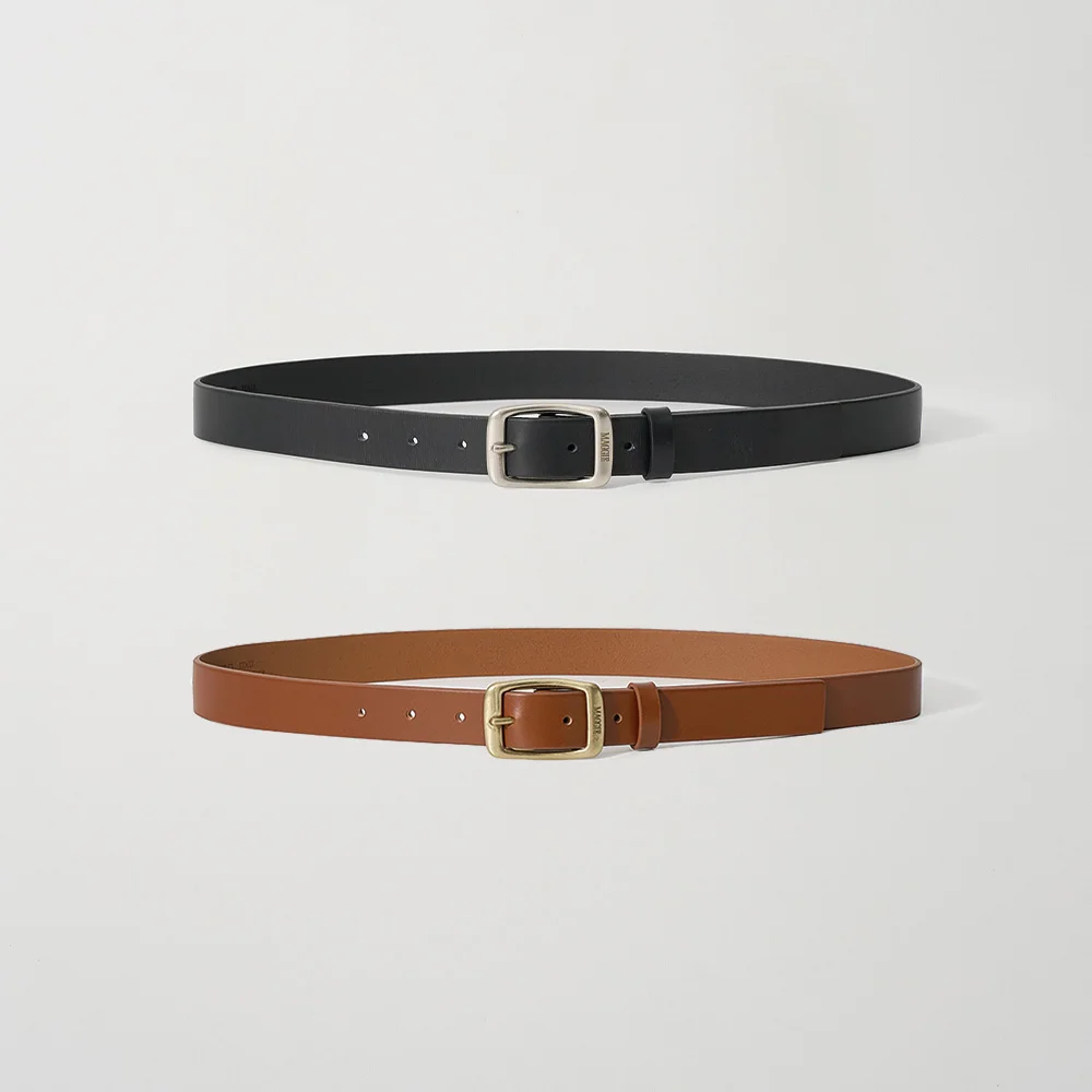 Square Leather Belt (2color)