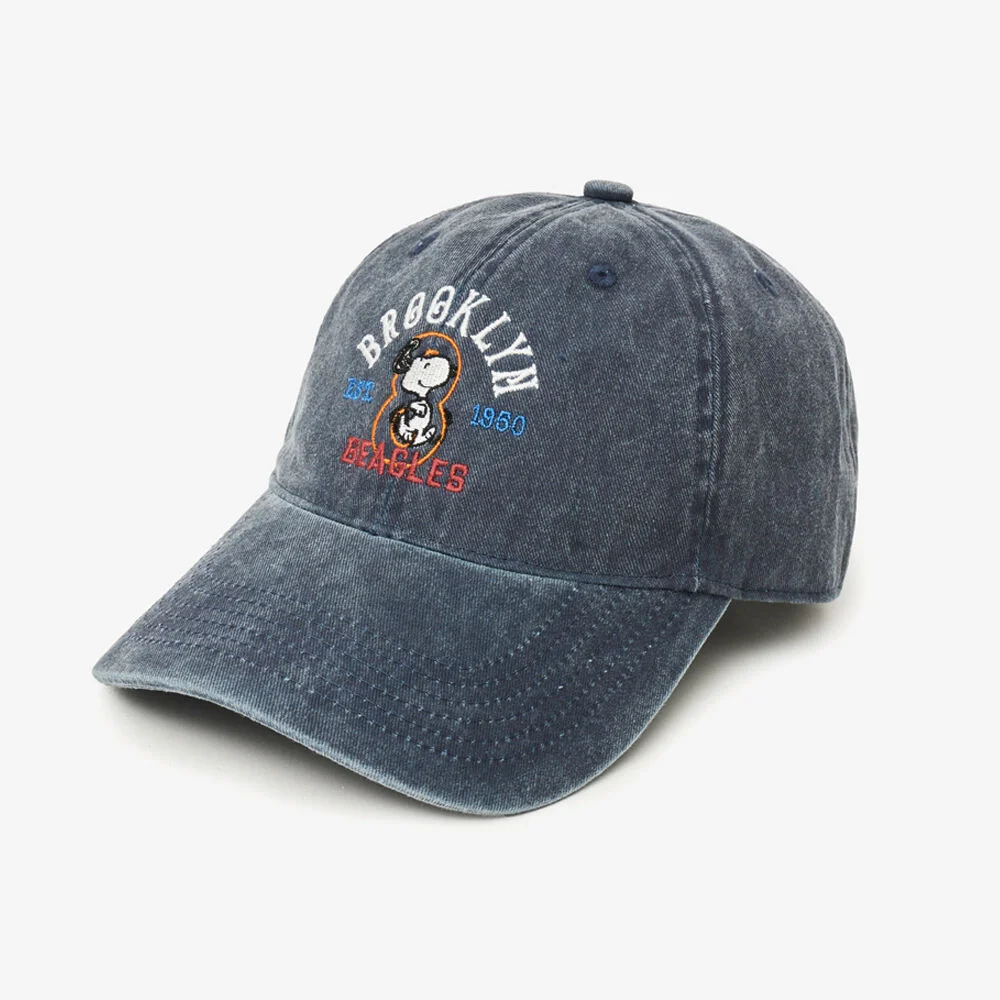 Brooklyn 史努比 Pigment 水洗 棒球帽 (NAVY)