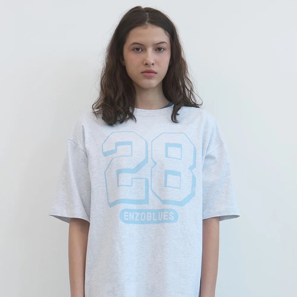 28 色塊 方正 T恤 (Light Grey)
