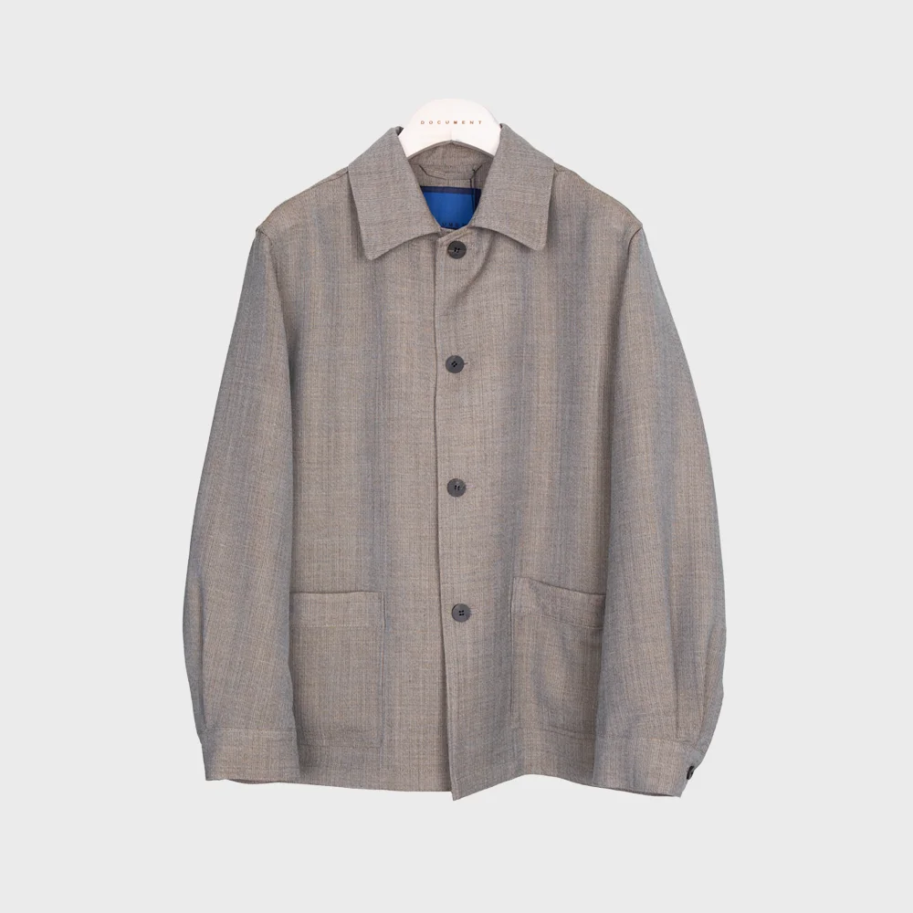 LIGHT WEIGHT WOOL CHORE JACKET_BROWN
