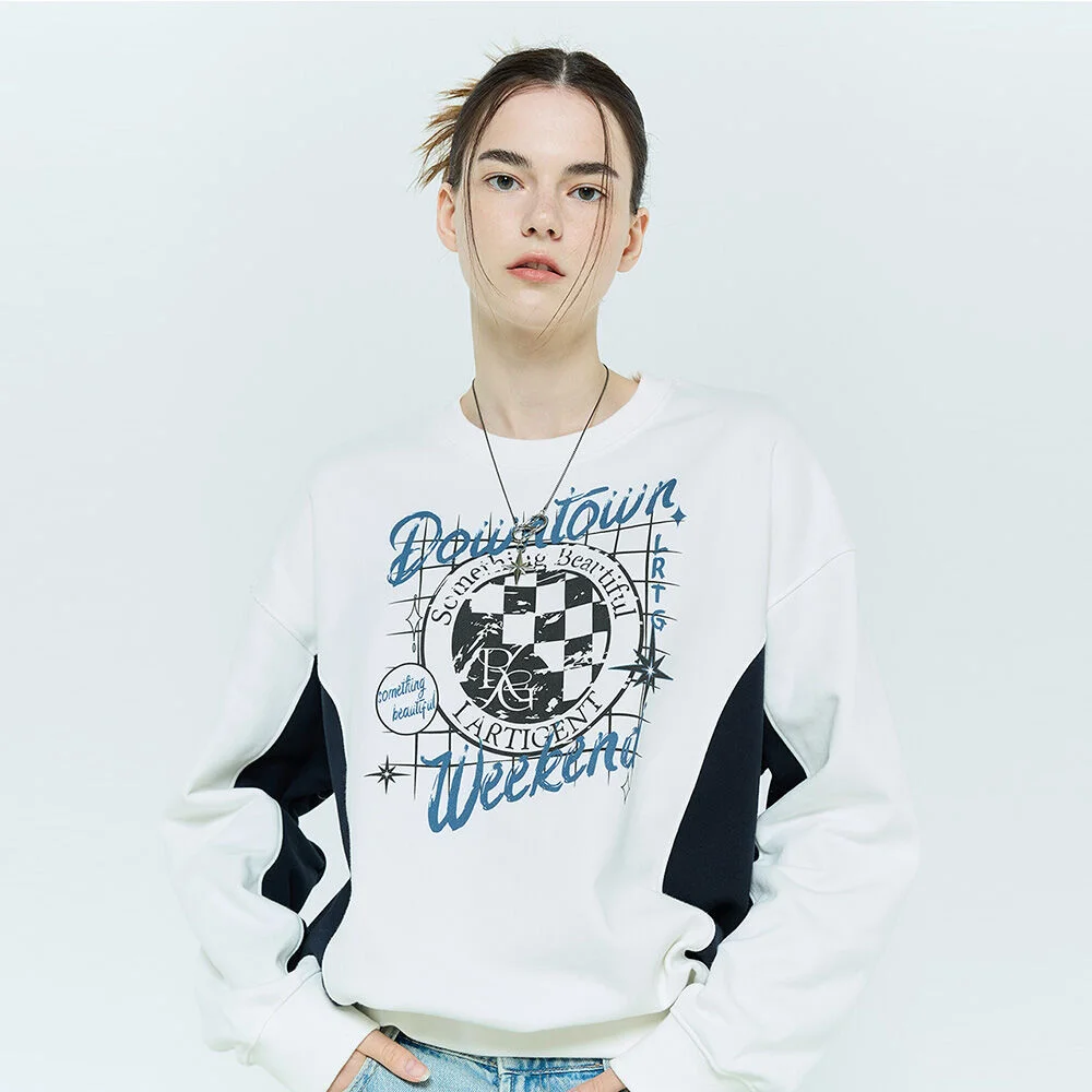 L6 DOWN CHECKER SWEATSHIRT(WHITE)