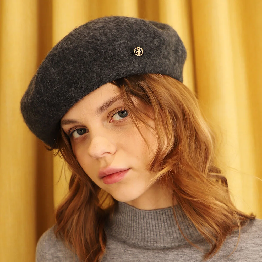 羊毛100 炭灰色 貝雷帽 _ Wool100 Charcoal Beret