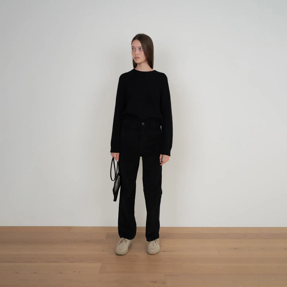 Cotton Strech Corduroy Pants (Black)