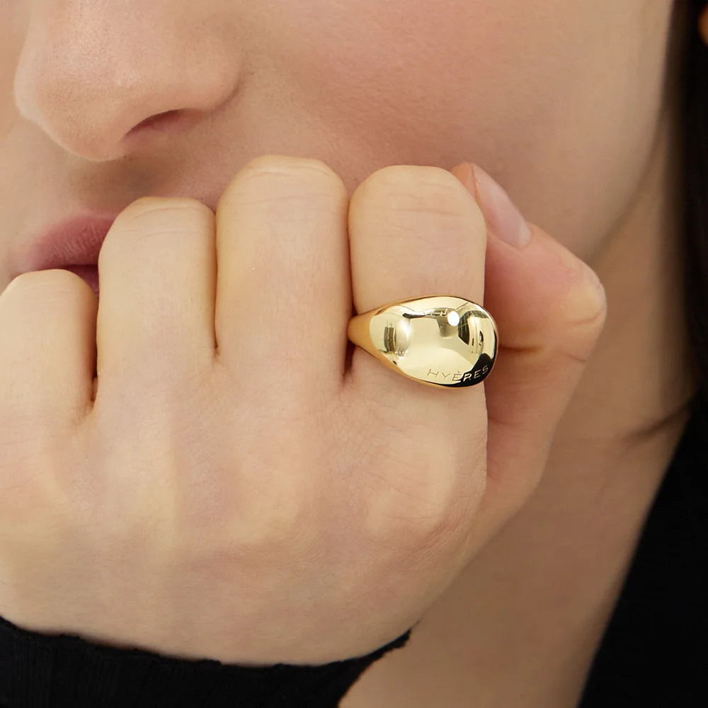 香檳色 滿月 銀色(Y) 寬版 戒指 HL2R53218Y9