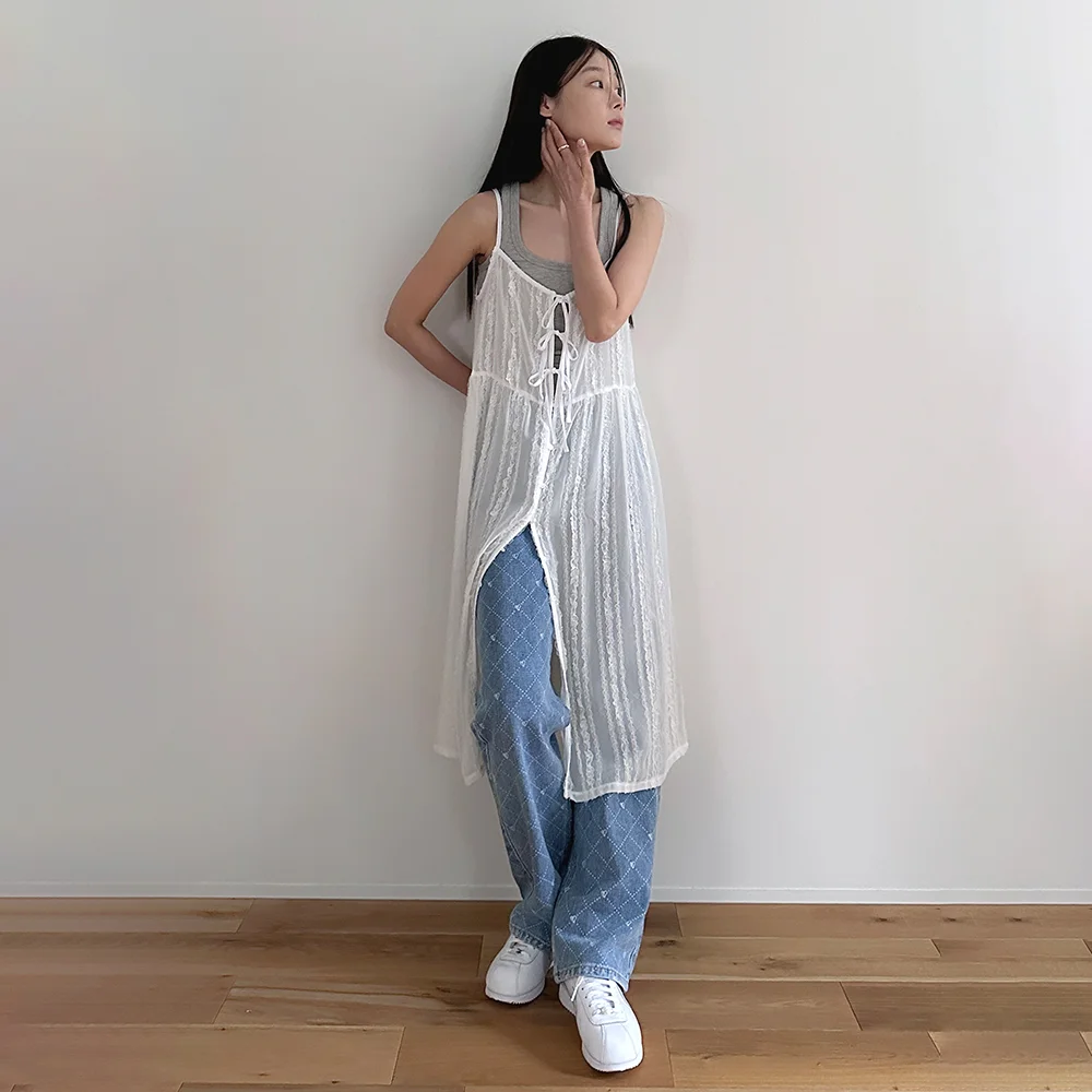 LACE CHIFFON ONE PIECE (WHITE)