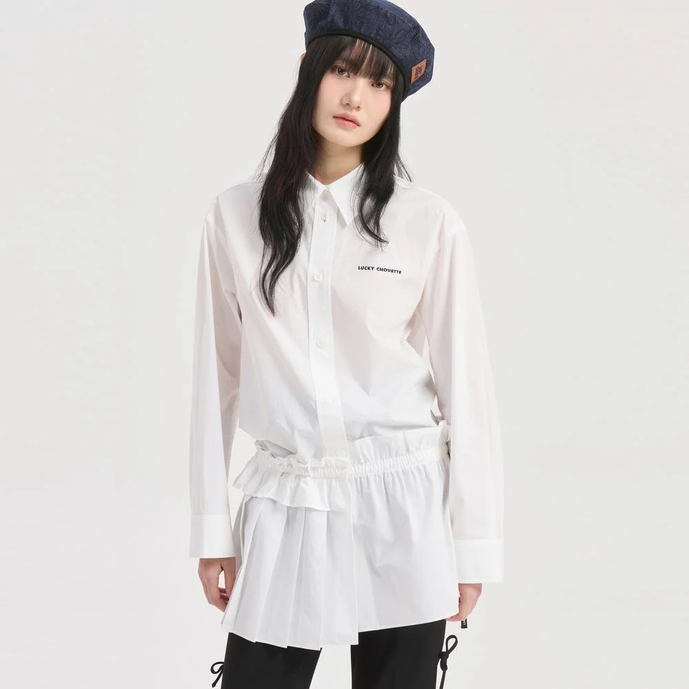 Solid Long Shirts Blouse (white) LFSAS26200WHX