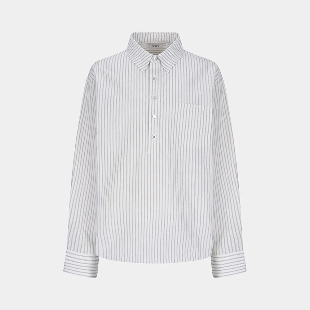 M STRIPED PULLOVER SHIRT - IVORY