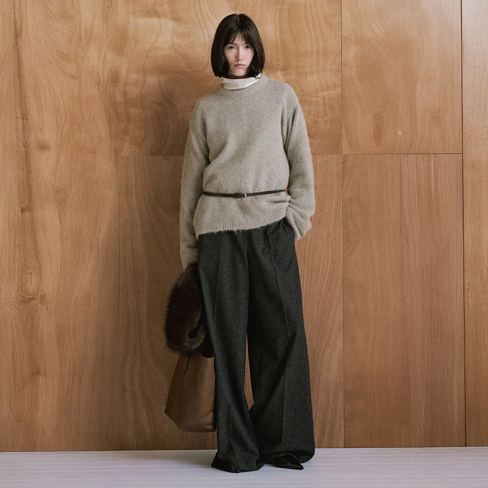 Alpaca Round-Neck Knit P208_2color