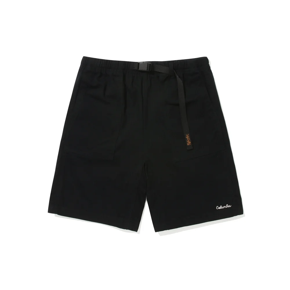 SL-LABEL BELTED COTTON SHORTS PANTS 黑色