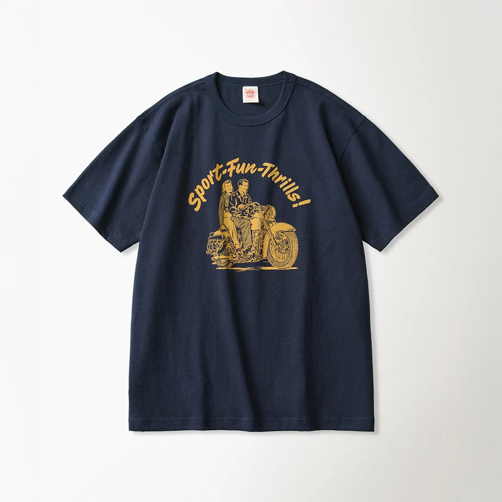 Knight Motorcycle Short Sleeve Tee Navy