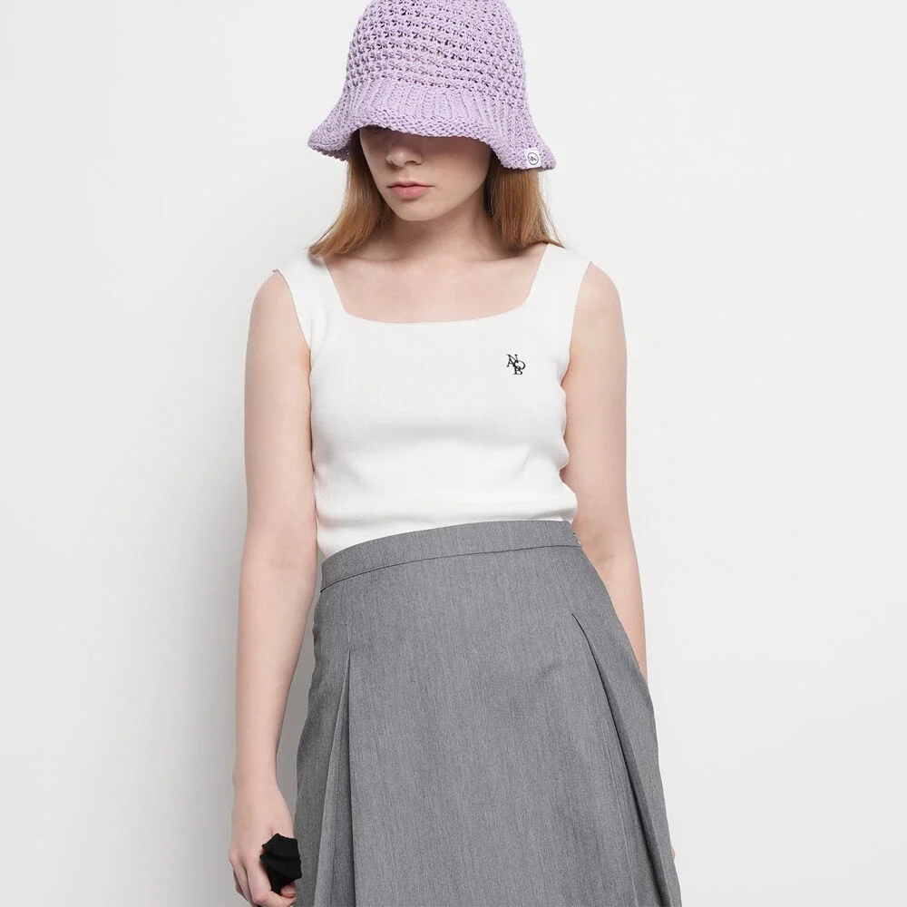 女裝 夏季 Cool Knit 方形 無袖 象牙色