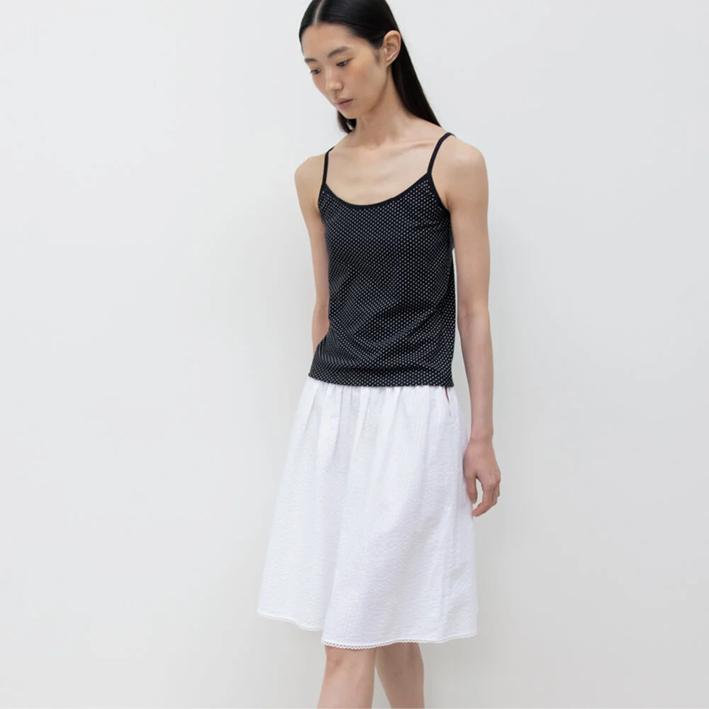 COTTON POLINE SKIRT / WHITE