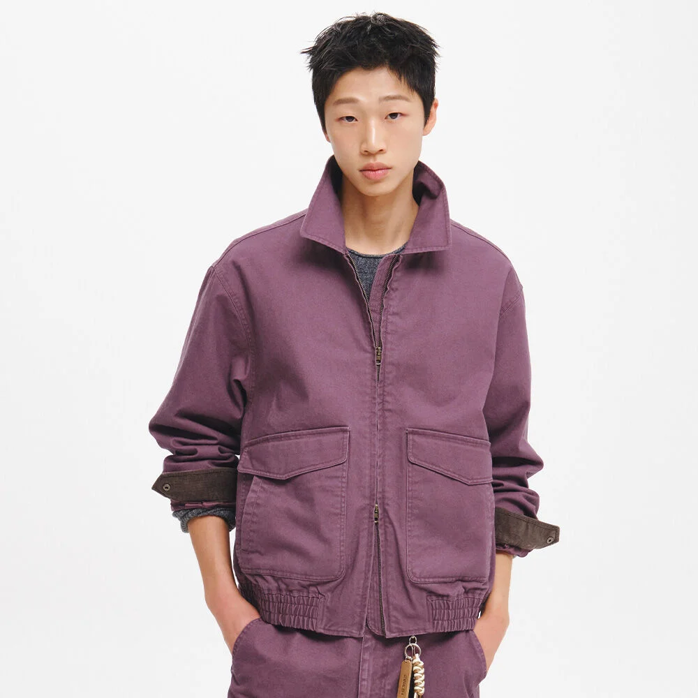 UNISEX 大口袋 帆布 短身外套_PINK / GF3UJP002