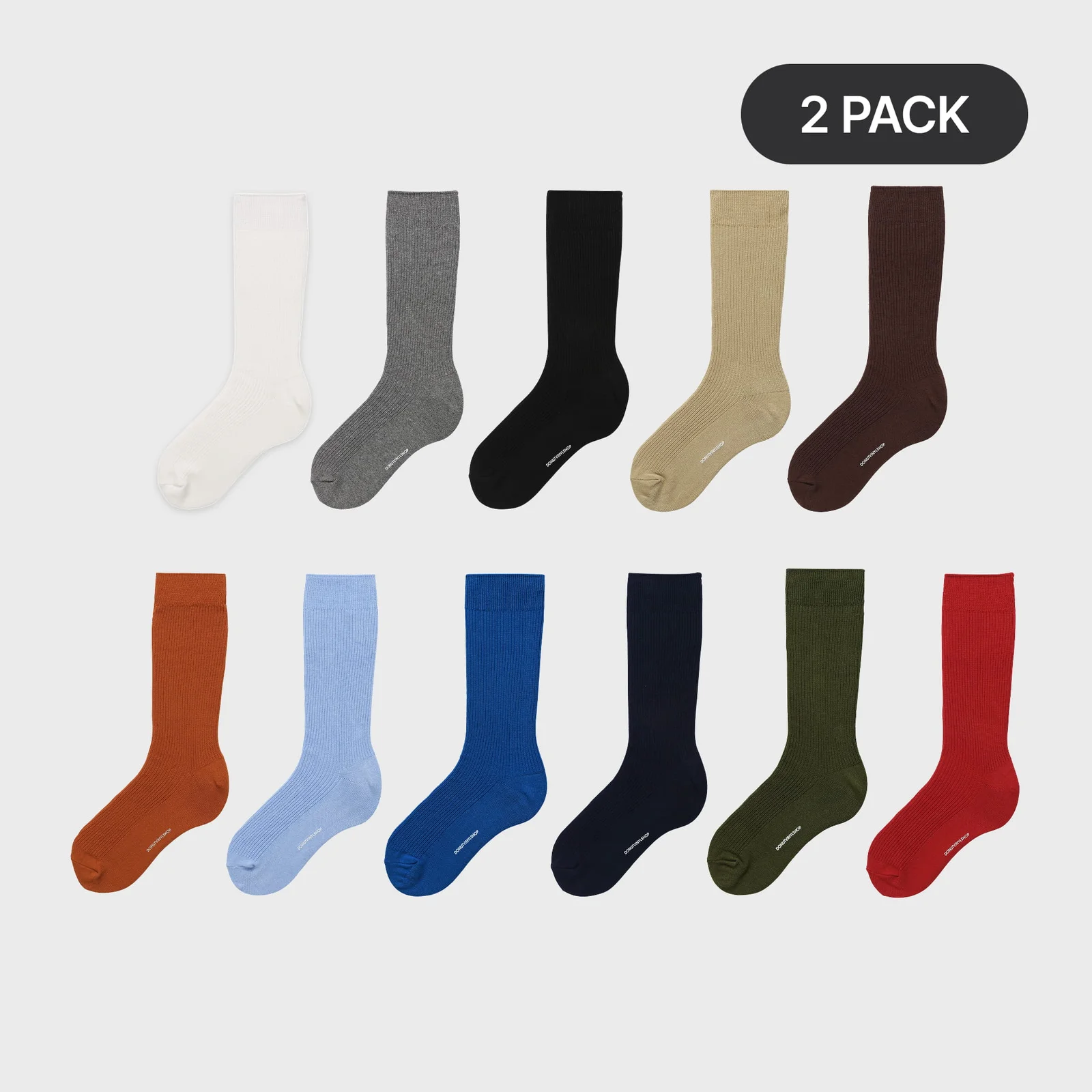 basic rib socks (11colors) - 2PACK