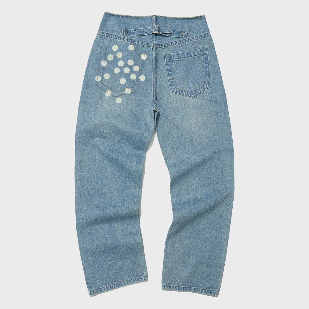 CUT-OFF WAIST DOT PRINTED JEANS_LIGHT BLUE