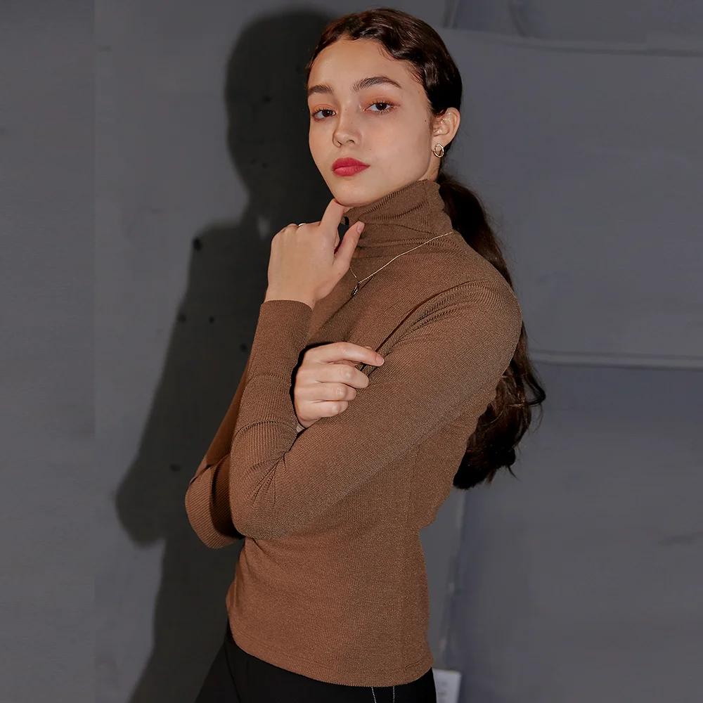 Slim golgi cutting turtle neck-Tee