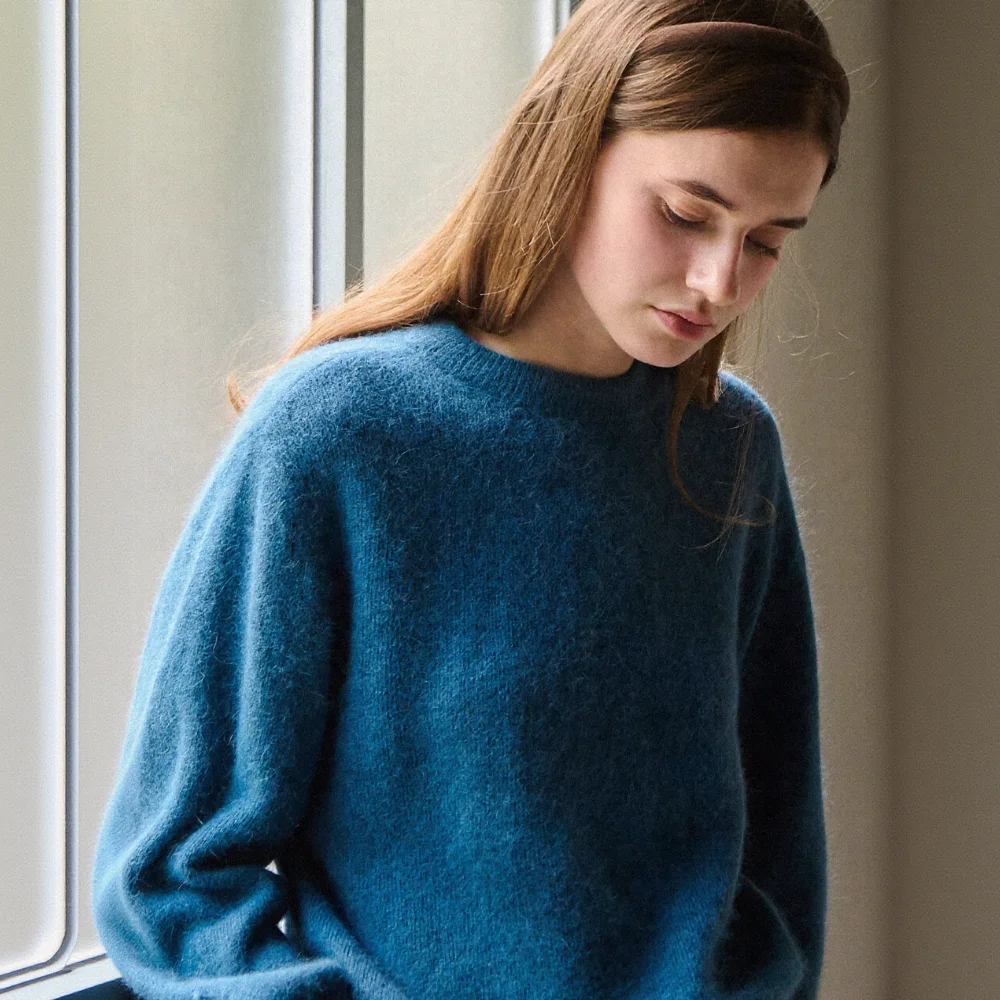 Cloud angora knit - Blue