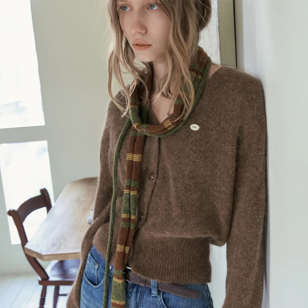 POD ANGORA CARDIGAN_BROWN