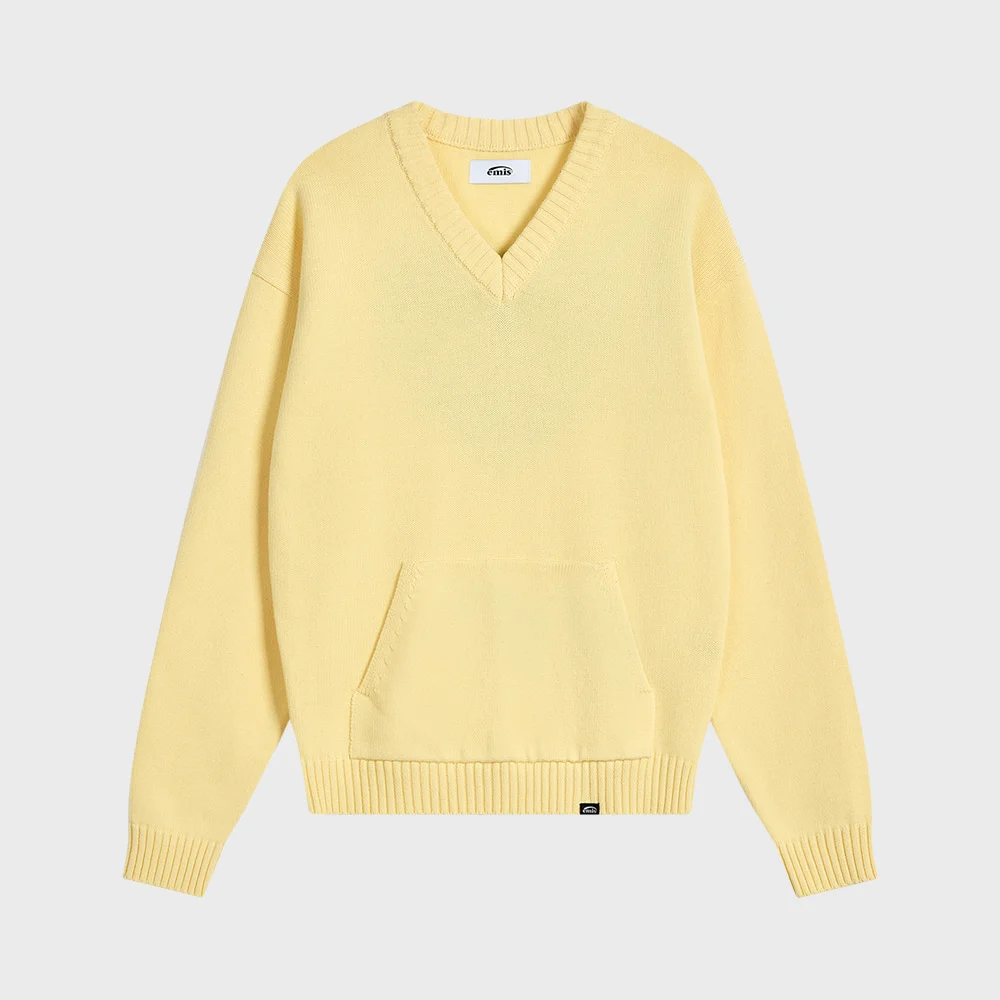 HEART LOGO POCKET PULLOVER-YELLOW