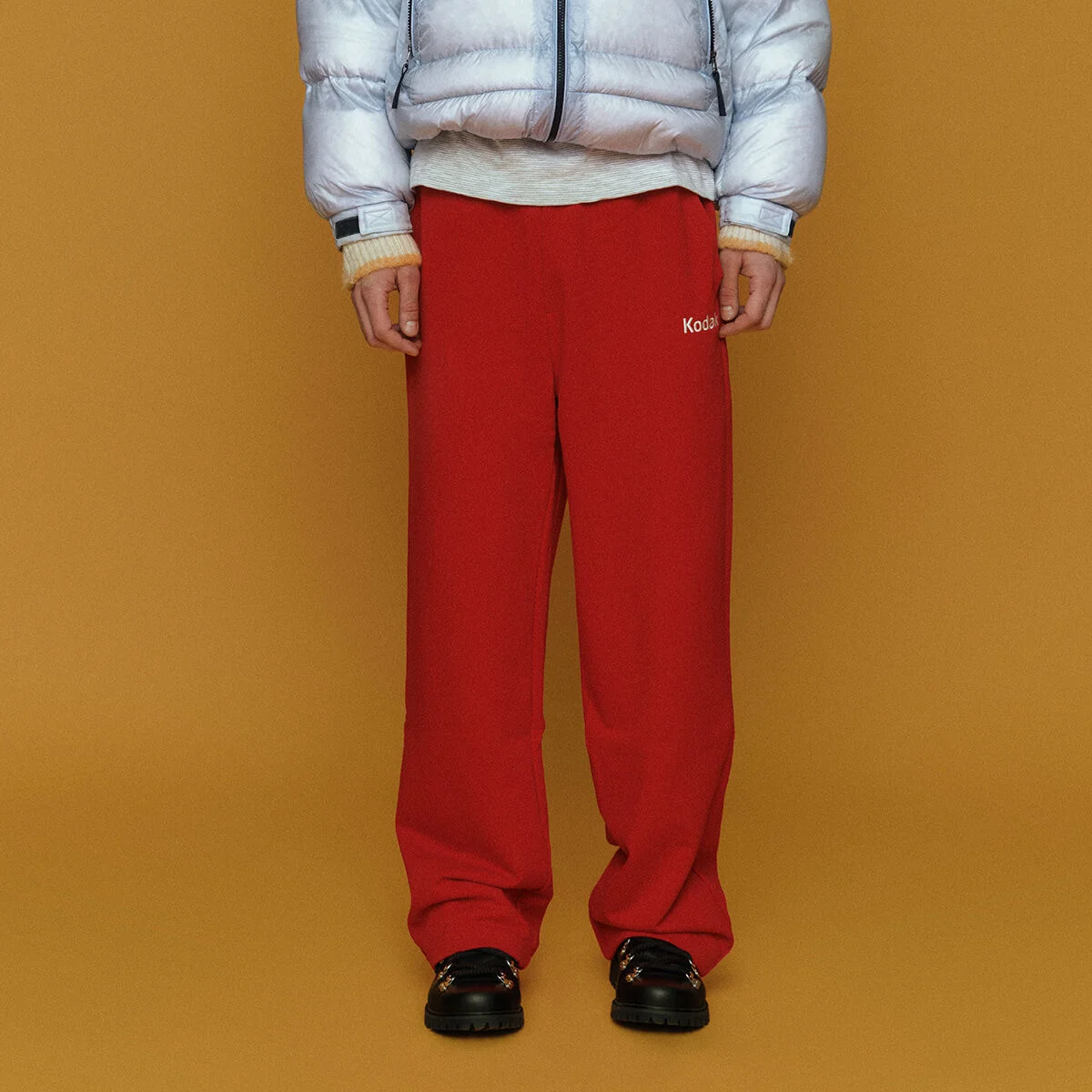 迷你 標誌 直筒 褲子 RED