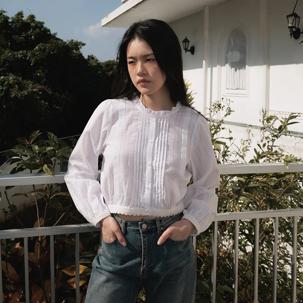 Round Neck Frill Blouse