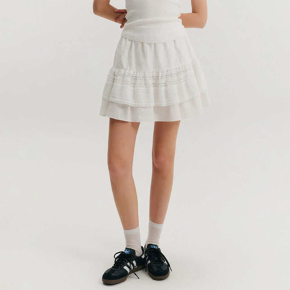Lulu 抽褶 鬆緊帶 半身裙 / LULU SHIRRING BANDING SKIRT_2colors