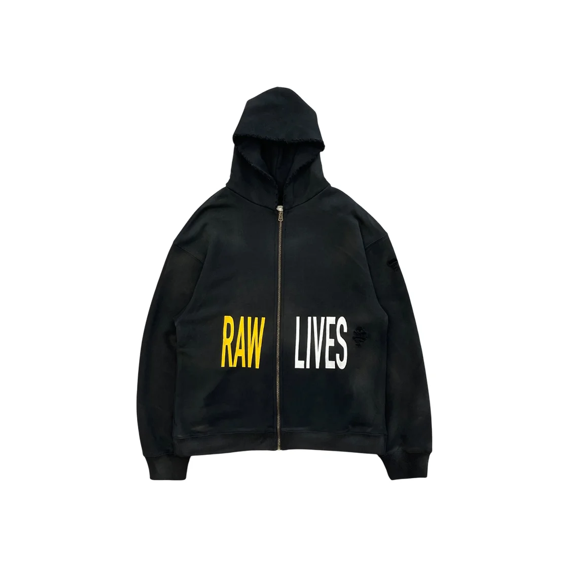 Raw Lives Hood Zip-Up Black