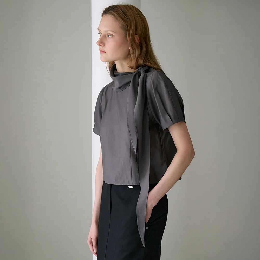 Cowl Neck Scarf Blouse