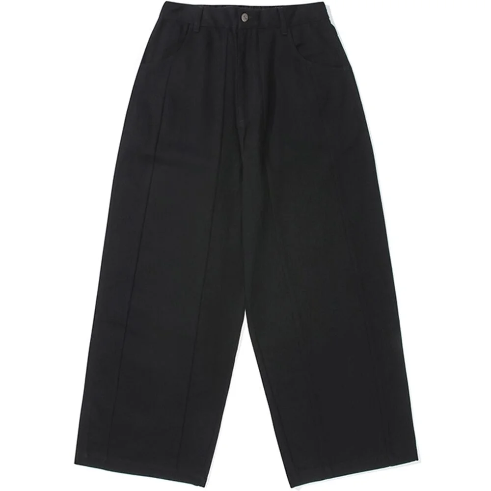 M-LABEL WIDE-FIT CUTLINE PANTS 黑色
