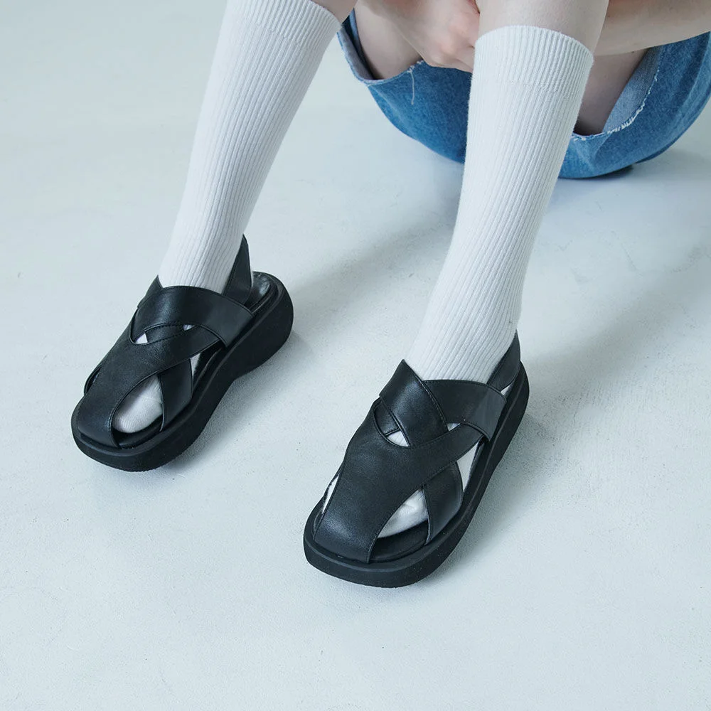 Balle flatform sandals (Black)