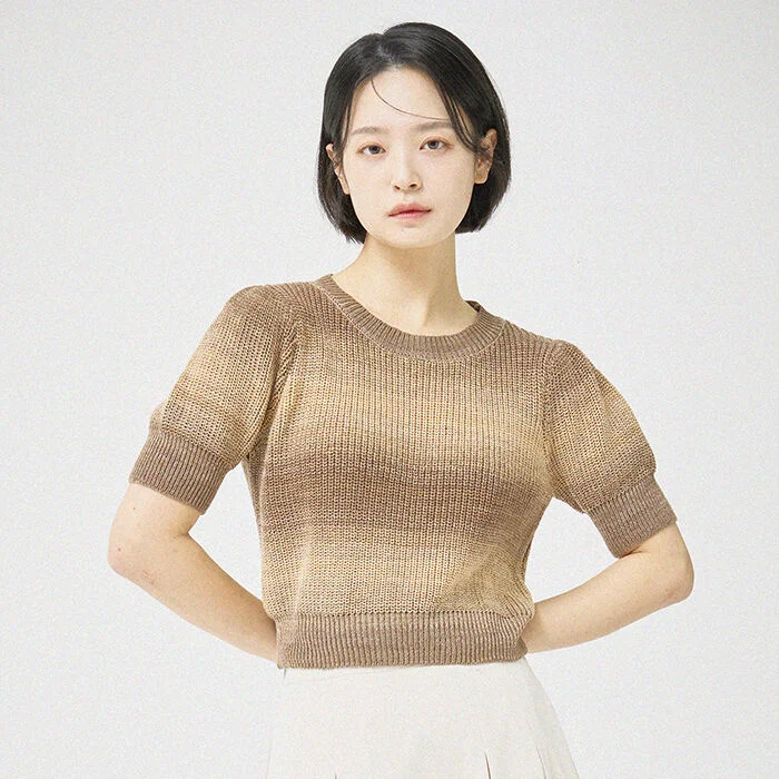 (W)泡泡 漸層 針織衫-啡色