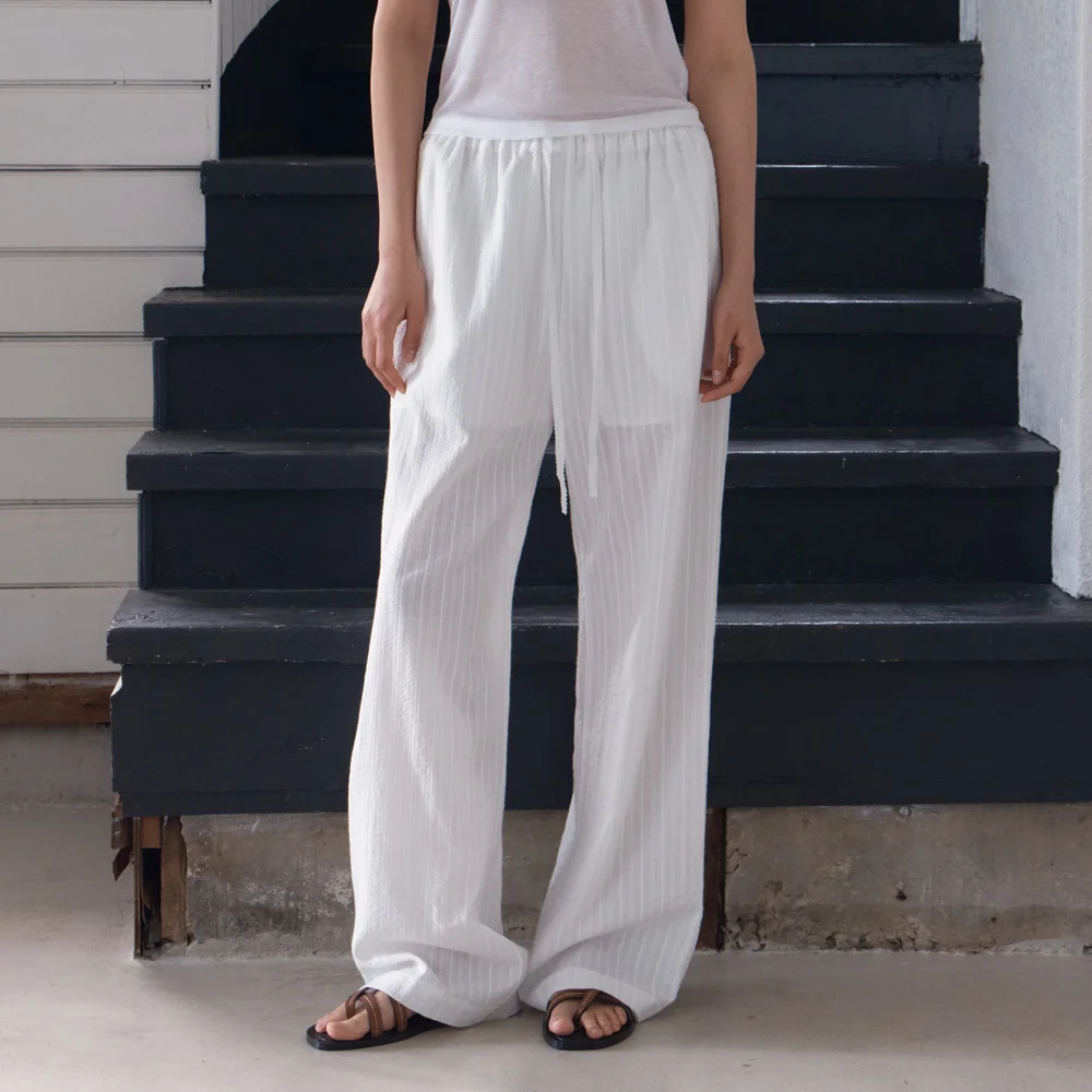 Lace Sheer Pants (White)