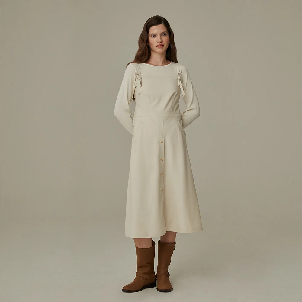 RIBBON DRESS (CREAM)