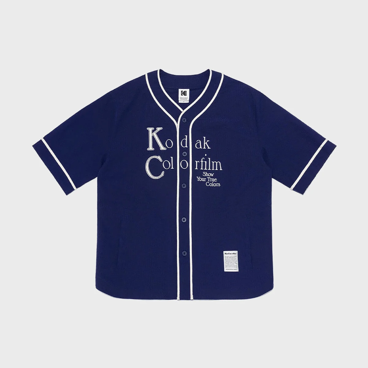微風 淺 泡泡紗 棒球 襯衫 NAVY