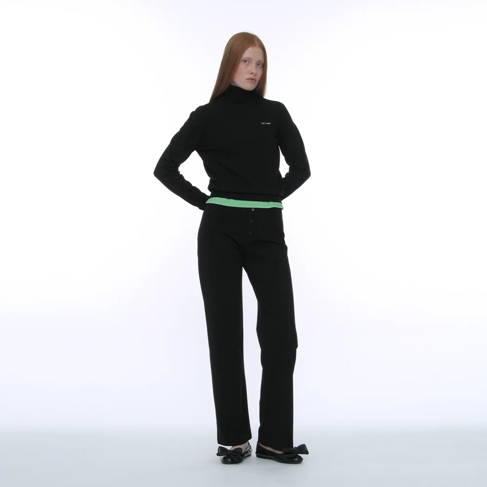 PWC BUTTON EASY TROUSERS_BLACK