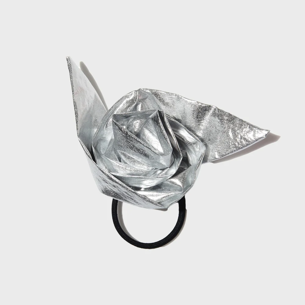flower hair band_silver