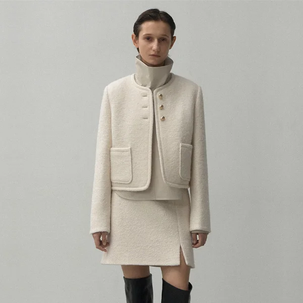 WOOL SET-UP CROP JACKET(JK-2987)